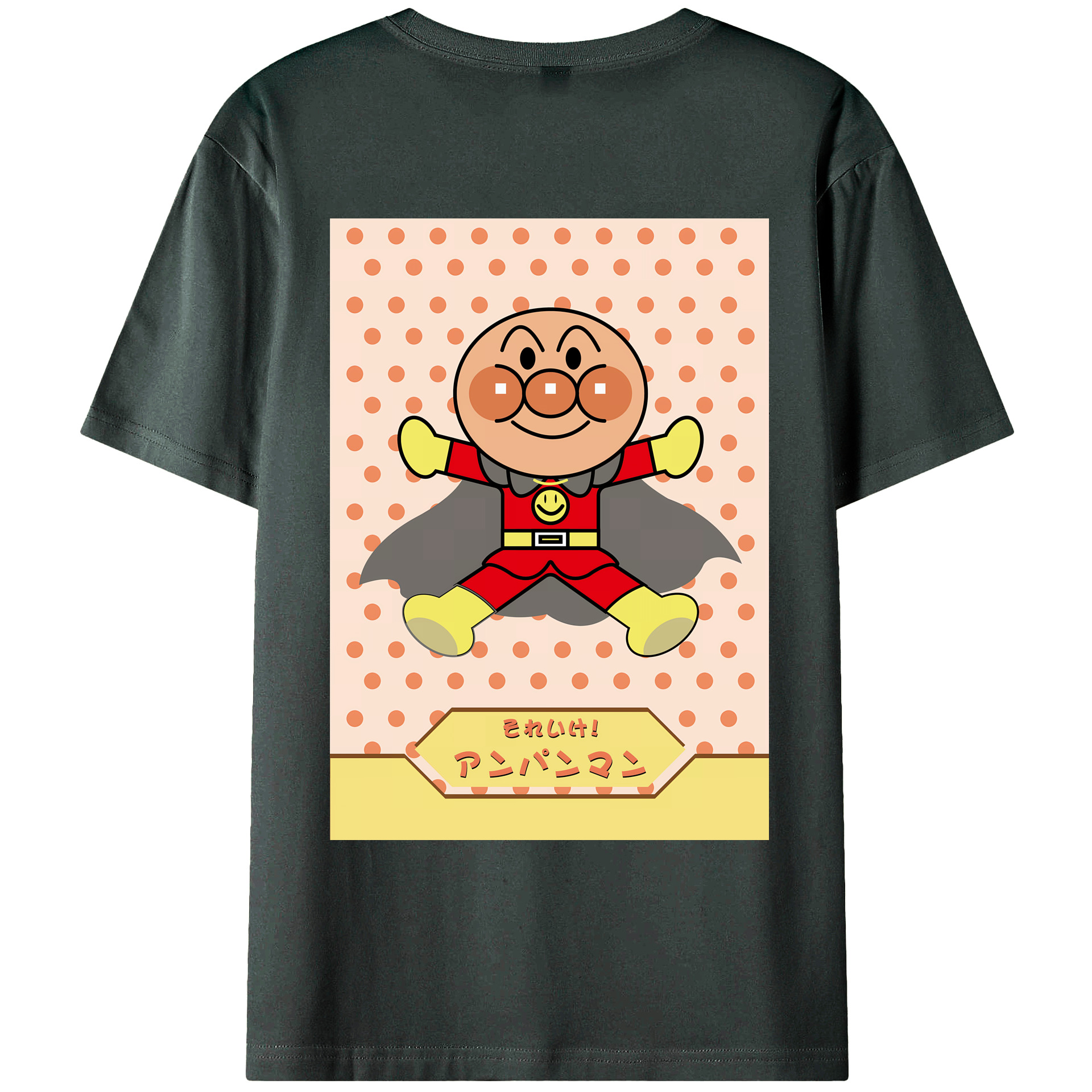 （画像用） アンパンマン Anpanman 綿100％ メンズ半袖Tシャツ（バックプリント） 通気性
